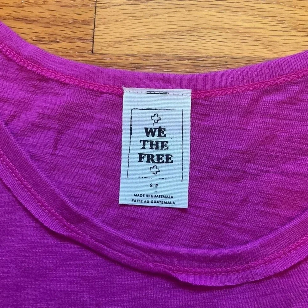 We The Free Magenta Flutter Sleeve Tank Top Size S Boho Preppy Summer - Picture 2 of 4